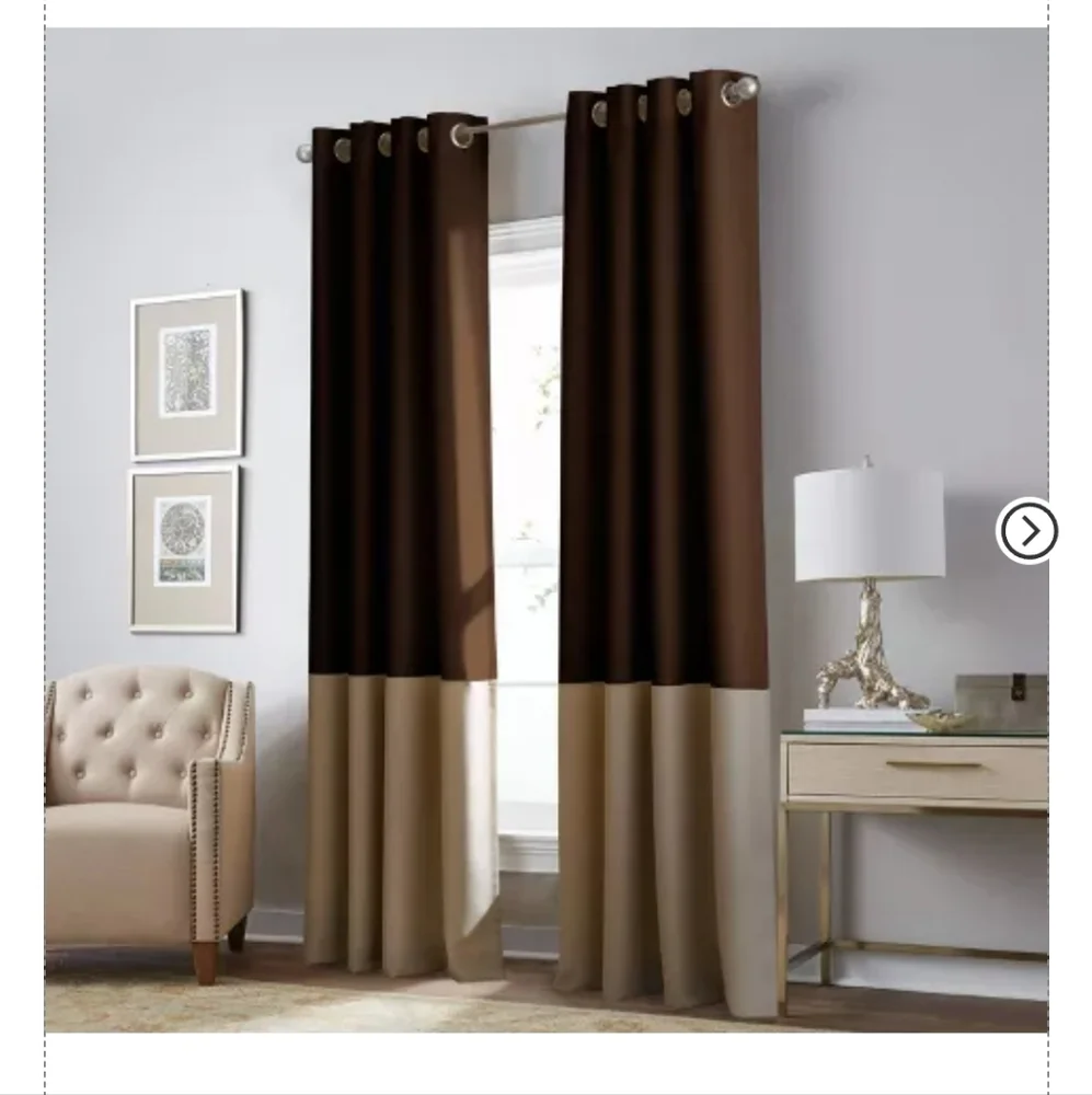 Kendall Elegant Brown and Tan Curtains